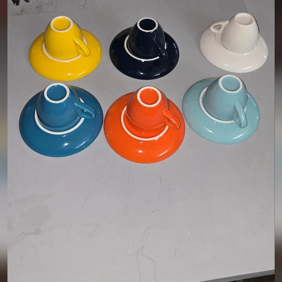 Sweese Colorful Espresso Cups Saucers Set Of 6 - Picture 2 of 8